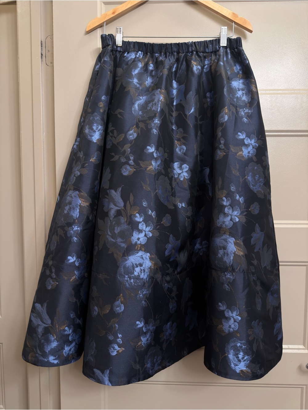 Jacie Printed Maxi Skirt by Maeve for Anthropologie Size L Blue Floral - Picture 2 of 9